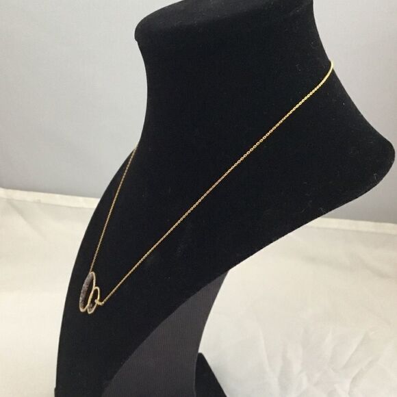 Crystal Embellished InterlockingCircle Necklace G2 - Picture 3 of 5